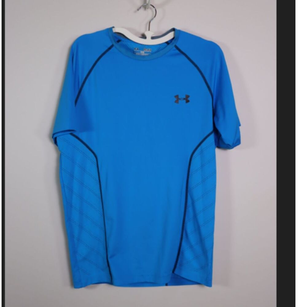 Under Armour HeatGear Blue Athletic Shirt Men's/Women's Short Sleeve
